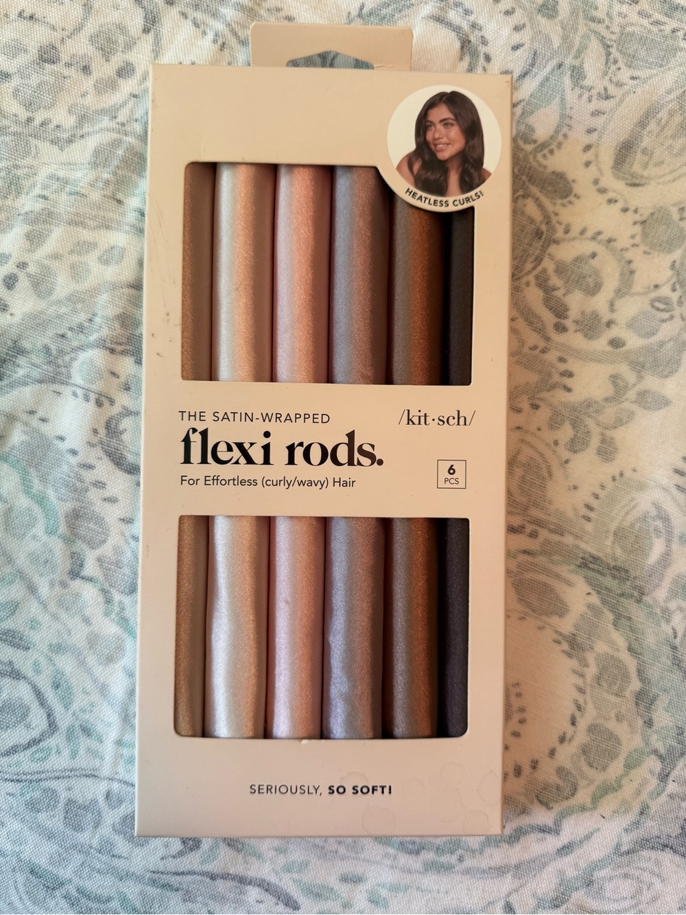 kitsch Satin-Wrapped Flexi Rods Set in Metallic Neutrals